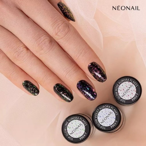NEONAIL Top Hybrid GLOW VIOLET AURORA FLAKES 7,2 мл