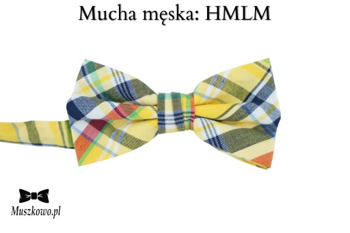 Szelki i muszka mucha w kropki groszki żółte