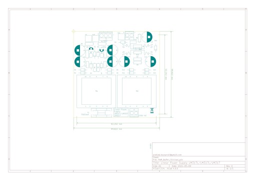 Płytka PCB do zasilacza LM317/LM337+LM317