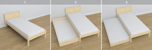 Кровать деревянная с ящиком 120х180 сосна N02