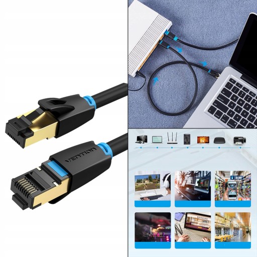 Ethernet-кабель Cat-8, 40 Гбит/с, 2000 МГц, плоский кабель