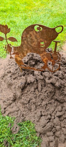 Фигурка крота садовое украшение Corten Rust