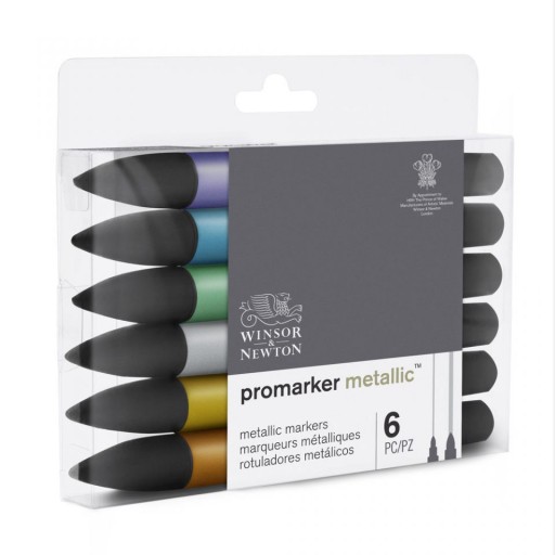Набор 6-цветных маркеров Promarker W&N Metallic
