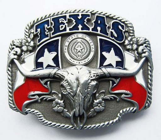 Texas flaga longhorn western USA klamra do paska zapinka