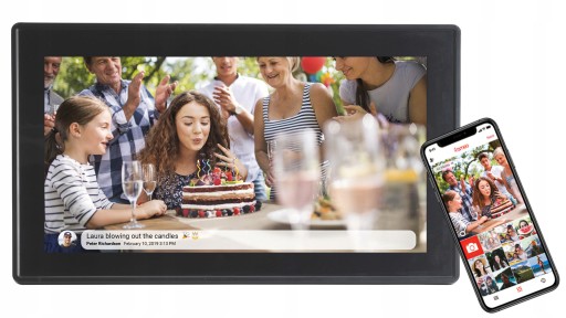 ЦИФРОВАЯ ФОТОРАМКА DENVER TOUCH 15,6 ДЮЙМОВ ФОТО ВИДЕО ФОТОРАМКА Frameo