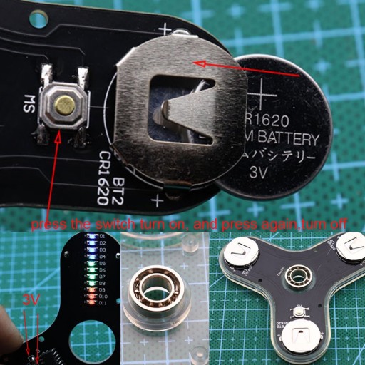 Fidget gyro Spinner SMD паяльный чип DIY KIT