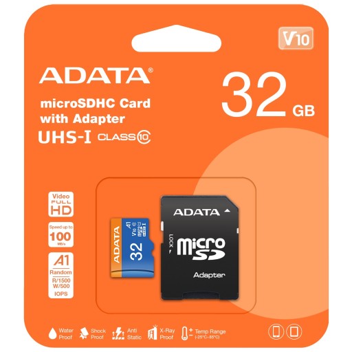 Карта памяти ADATA 32 ГБ microSDHC CL10 + адаптер PSP