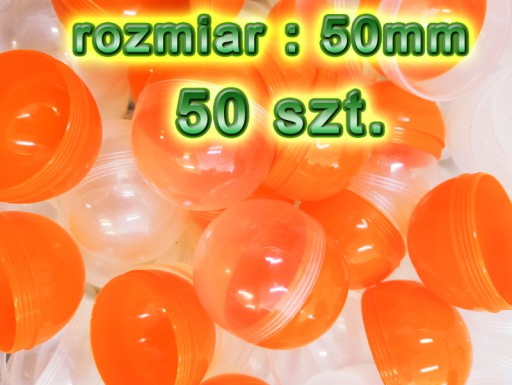 Kapsuła pusta 50mm POMARAŃCZOWA 50 SZT. kulka do losowania loteria los losy