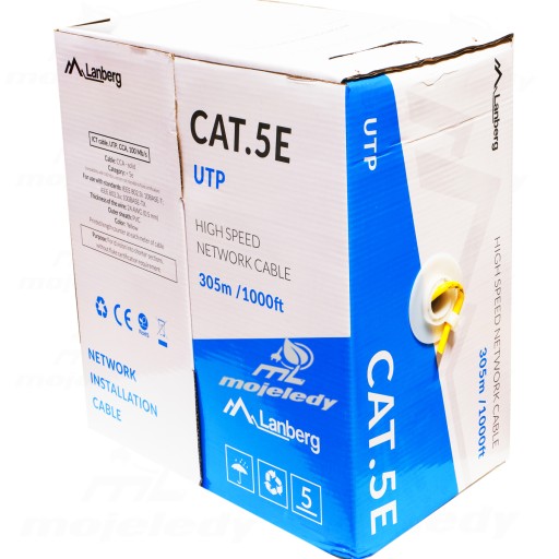 Кабель LAN CABLE UTP 100МБ/С 305М ЖЕЛТЫЙ 100МБ/С