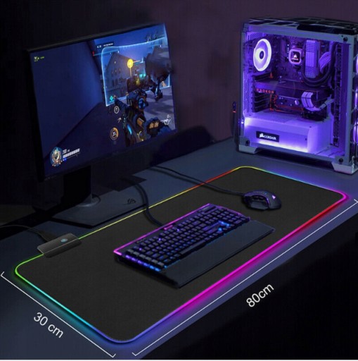 ИГРОВОЙ КОВРИК ДЛЯ МЫШИ ДЛЯ ГЕЙМЕРОВ RGB LED