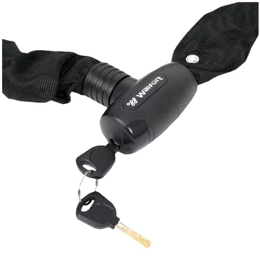 Zapięcie do roweru łańcuch kłódka 9 mm 2 klucze Walfort 120 cm stal