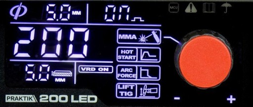 @Spawarka inwertorowa elektrodowa Ideal PRAKTIK 200 LED MASKA PULS