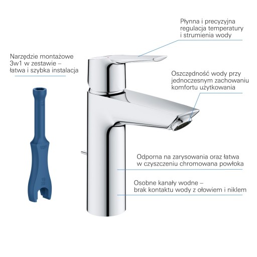 РАКОВИНА GROHE QUICKFIX M FACTURE СО СЛИВОМ