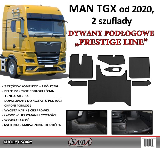 Dywaniki PRESTIGE LINE Man TGX od 2020 2 szuflady