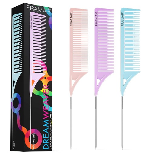НАБОР ПАРИКМАХЕРСКИХ РАСЧЕСЕН FRAMAR DREAMWAVER COMBS PSTL, 3 ШТ.