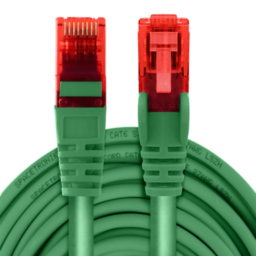 Компьютерный кабель Cat 6 U/UTP, витая пара, зеленый, 15 м