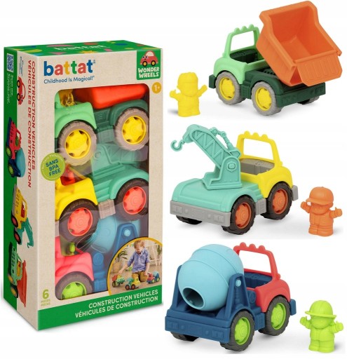 B.Toys Набор из 3 строительных машинок с водителем