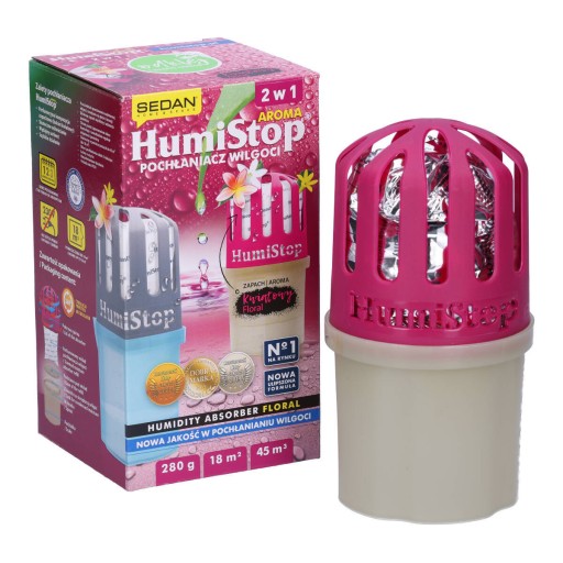 Осушитель воздуха HUMISTOP с поглотителем влаги и картриджем с цветочным ароматом