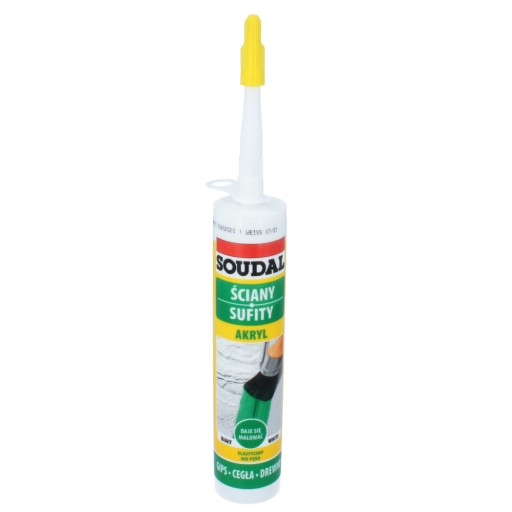 SOUDAL СИЛИКОНОВЫЙ АКРИЛОВЫЙ БЕЛЫЙ СТЕНЫ ПОТОЛКИ 280МЛ