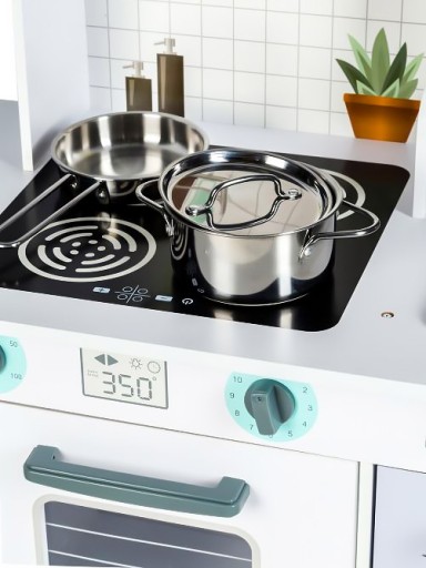 Большая деревянная детская кухня с аксессуарами ECOTOYS.