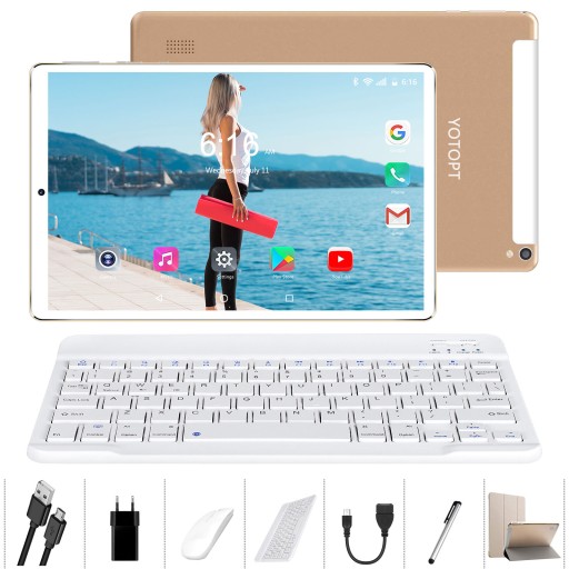 Планшет 10,1 дюйма, 4 ГБ + 64 ГБ, Android 10.0, 4G LTE/WIFI, клавиатура