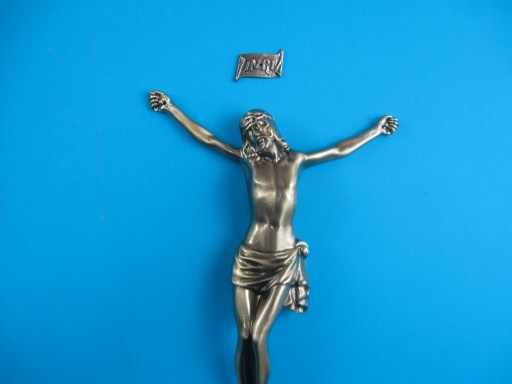 Korpus Pasyjka Jezusa na krzyż metalowa + napis 25,5 cm