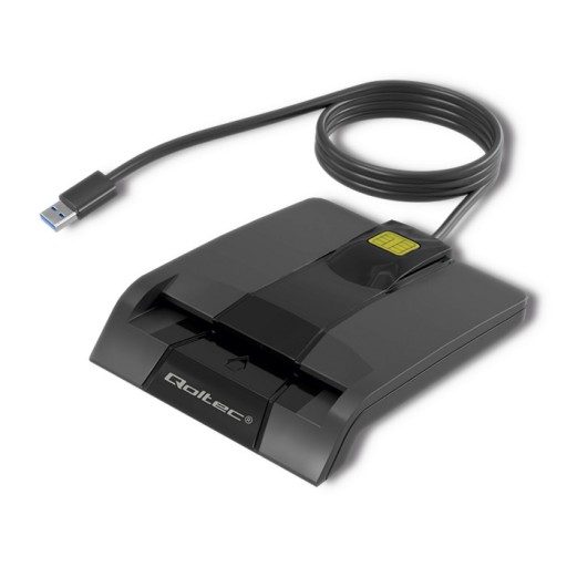 Считыватель карт Qoltec Smart ID SCR-0634 | USB 2.0 + адаптер