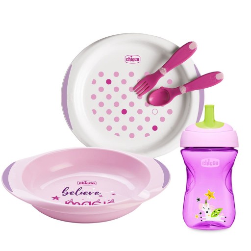 Набор посуды Chicco 12 м + 4 предмета + SPINK SLIP