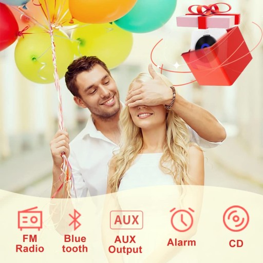 Портативный проигрыватель компакт-дисков с аккумулятором, AUX USB FM LCD