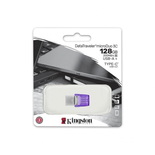 Флеш-накопитель Kingston USB Data Traveler MicroDuo 3C G3 128 ГБ USB-A/USB-C