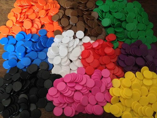 Nieprzezroczyste plastikowe żetony do gier planszowych Token Blue