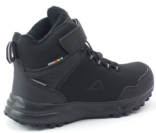 ŚNIEGOWCE AMERICAN CLUB TRAPERY ZIMOWE CIEPŁE POLAR CZARNE TREKKING RZEP 39