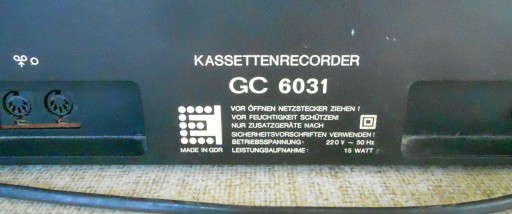 КАССЕТНЫЙ РЕГИСТРАТОР SK 6031 HI-FI, GC 6031, DDR