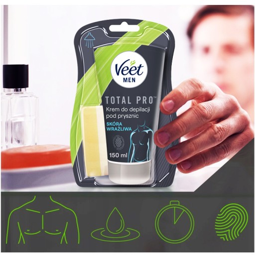 Крем-депилятор Veet MEN для мужчин в душе 3x150 мл = 450 мл