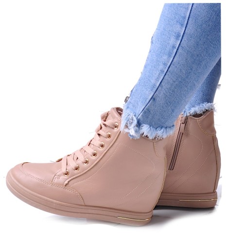 DAMSKIE buty BEŻOWE SNEAKERSY NA KOTURNIE 12824 40