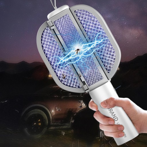 Ракетка Swatter 2000V Mesh Electric Bug серого цвета