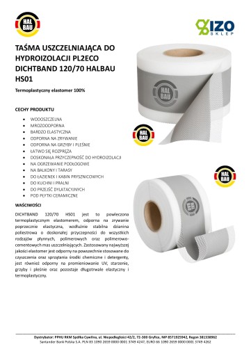 Taśma do Hydroizolacji 20mb do Folii w płynie HS01