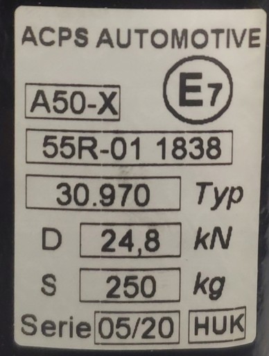 БУКСИРОВОЧНЫЙ КРЮК BOSAL 3.5T MERCEDES SPRINTER BULLET