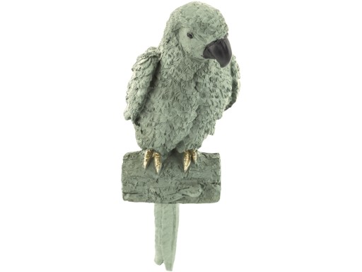 ZIELONA Dekoracyjna Ozdobna Figurka PAPUGA - wysokość 36 cm