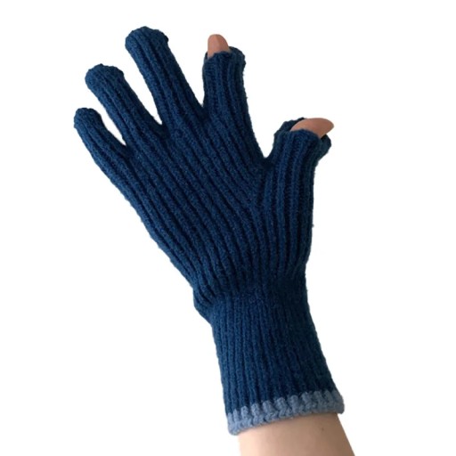 Pure Color Knitted Woolen Gloves Female Winter Screen Student Riding Split