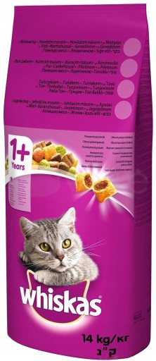 Корм WHISKAS ДЛЯ ВЗРОСЛЫХ КОШЕК КУРИЦА ОВОЩИ 14 КГ