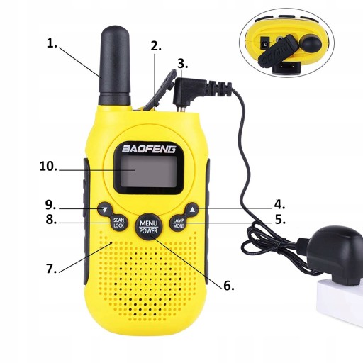 РАЦИЯ ДЛЯ ДЕТЕЙ КОРОТКОВОЛНОВЫЙ ПРИЦЕП ŁKI TOKI PMR USB TORCH VOX