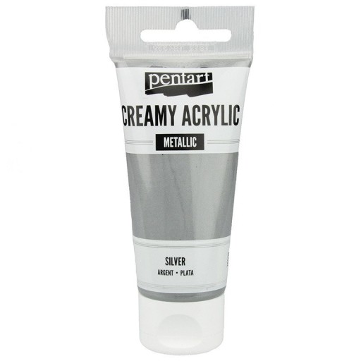 FARBA AKRYLOWA cream METALICZNA srebro 60ml
