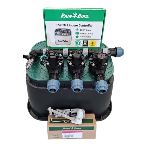 Zestaw Rain Bird HV 3 sekcje kompresor Sterownik TM2 czujnik RSDBEX PE 25