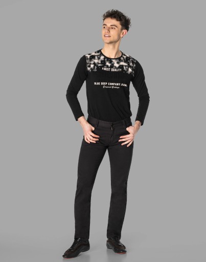 Czarne Spodnie Jeansowe Męskie Texasy Dżinsy SUPER BLACK JEANS 8539 W34 L32