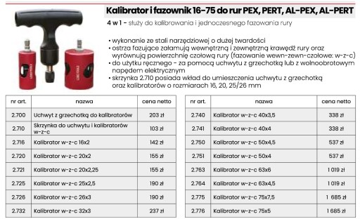 КАЛИБРАТОР LOGO Tools И КАМЕРА 63 ММ ДЛЯ ТРУБ PEX И AL-PEX