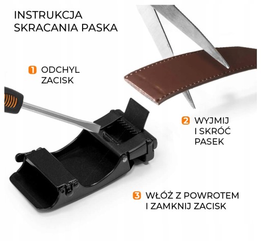 PETERSON pasek męski parciany zaciskowy rozmiary