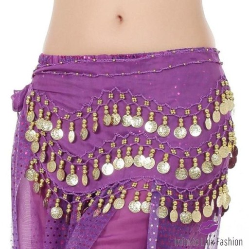 Bellydance танец живота шарф для танца живота фиолетового золота Momet