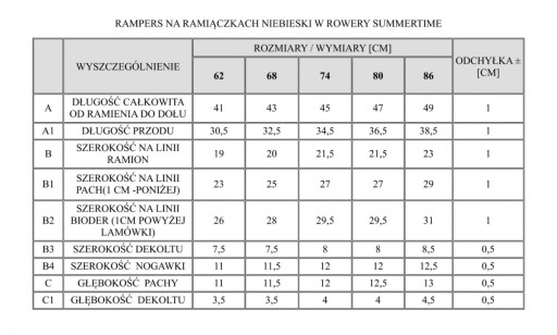 Rampers Pinokio Summertime Niebieski Rowery R68