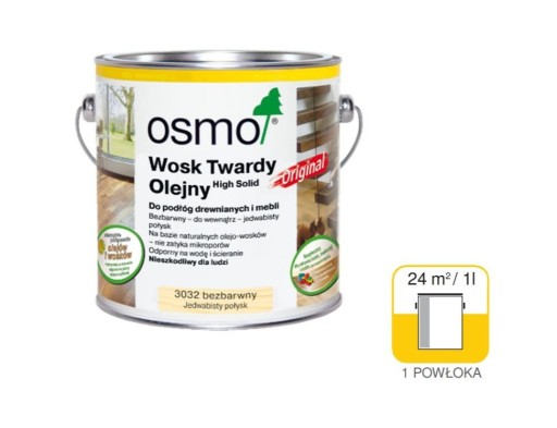 OSMO 3065 Масло с твердым воском 125 мл ПРОЗРАЧНОЕ ПОЛУМАТОВОЕ